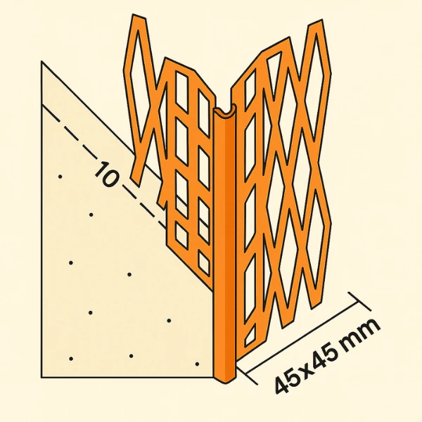 Baklava Dilimli Galvanizli Köşe Profili 45x45 mm